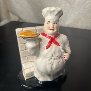 KMC Chef Hand Painted Fine Ceramicware Napkin Holder Vintage